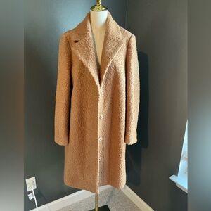 J. McLaughlin Camel Brown Long Teddy Fuzzy Coat, XL